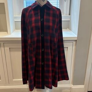 COURT & ROWE Red and Navy Blue  Plaid Cape